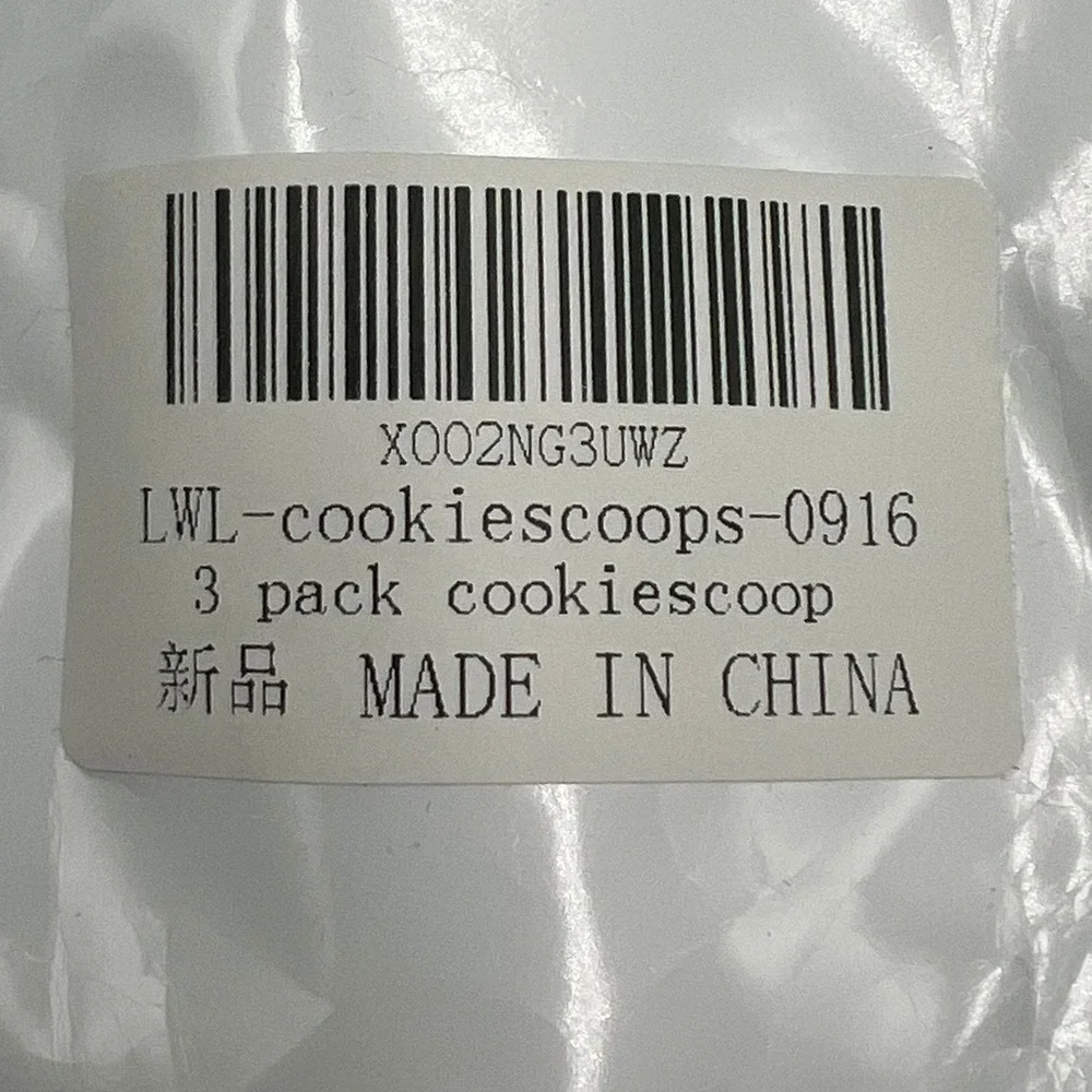 LWL Cookie Scoop Set 3 Pack Stainless Steel Trigger Release Silver New